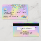 Holograph Unicorn Modern Credit Kaart Style Visitekaartje (Voorkant / Achterkant)