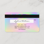 Holograph Unicorn Modern Credit Kaart Style Visitekaartje (Achterkant)