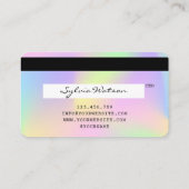 Holograph Unicorn Modern Credit Kaart Style Visitekaartje (Achterkant)