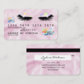 Holograph Unicorn Pink Credit Kaart wimpers Visitekaartje (Voorkant / Achterkant)