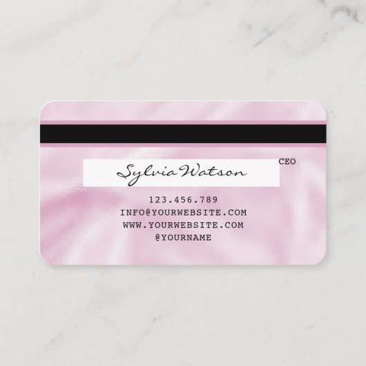 Holograph Unicorn Pink Credit Kaart wimpers Visitekaartje (Achterkant)