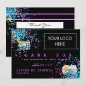 Holograph UnicornTHNK YOU Credit Kaart add logo (Voorkant / Achterkant)