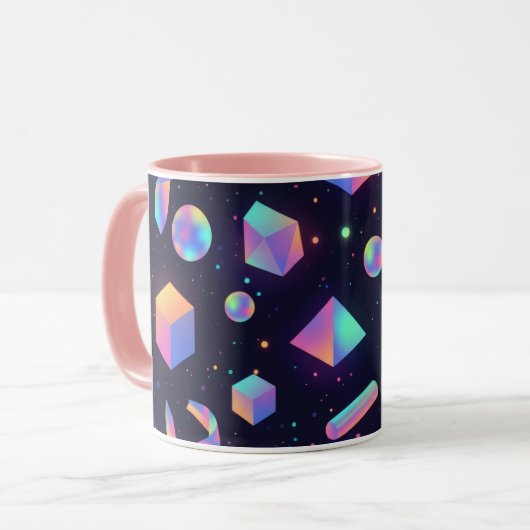 Holographic 3D Geometric Space Coffee Mug Mok (Voorkant links)