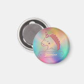 Holographic 3D Unicorn Custom Name Magneet (Voorkant / Achterkant)