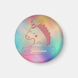 Holographic 3D Unicorn Custom Name Magneet