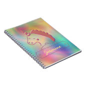 Holographic 3D Unicorn Custom Name Notitieboek (Rechterzijde)