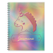 Holographic 3D Unicorn Custom Name Notitieboek (Voorkant)