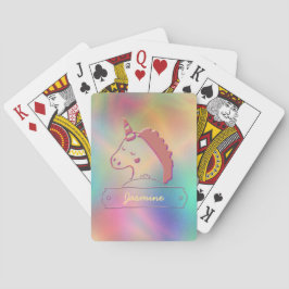 Holographic 3D Unicorn Custom Name   Pokerkaarten