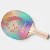 Holographic 3D Unicorn Custom Name   Tafeltennisbatje (Zijkant)