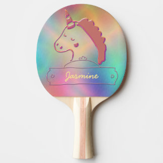 Holographic 3D Unicorn Custom Name Tafeltennisbatje