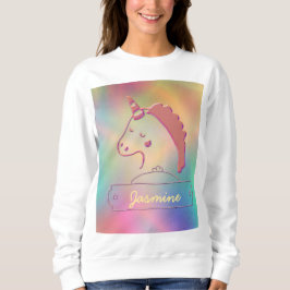 Holographic 3D Unicorn Custom Name Trui