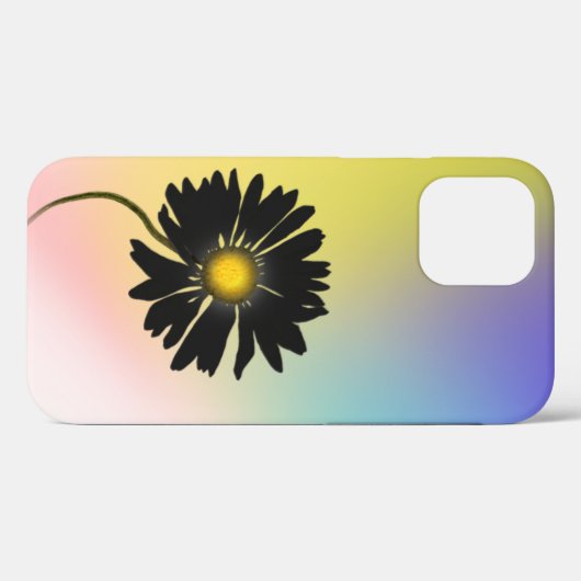 Holographic Abstract en Black Daisy Case-Mate iPhone Case (Achterkant (horizontaal))