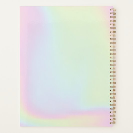 Holographic Add Name Year Custom Business Logo Planner (Achterkant)