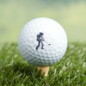 Holographic Astronaut Space Golfer Custom GolfBall Golfballen (Insitu Shirt)