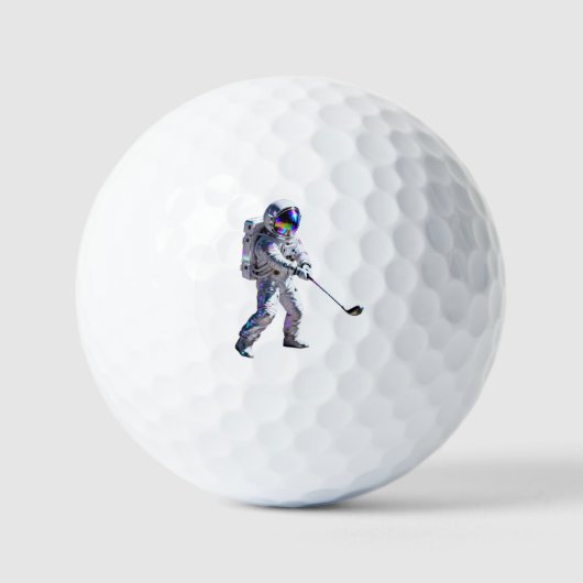 Holographic Astronaut Space Golfer Custom GolfBall Golfballen (Voorkant)