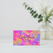 Holographic Background Moderne Elegant Script Visitekaartje (Staand voorkant)