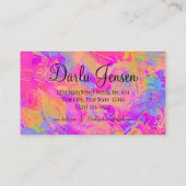 Holographic Background Moderne Elegant Script Visitekaartje (Achterkant)