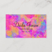 Holographic Background Moderne Elegant Script Visitekaartje (Voorkant)