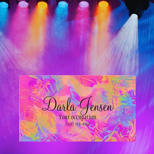 Holographic Background Moderne Elegant Script Visitekaartje