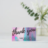 Holographic Beauty Salon Discount Kaart Visitekaartje (Staand voorkant)