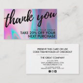 Holographic Beauty Salon Discount Kaart Visitekaartje (Voorkant / Achterkant)