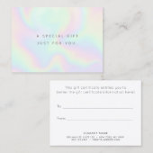 Holographic Beauty Salon Spa Cadeaucertificaat Kortingskaartje (Voorkant / Achterkant)