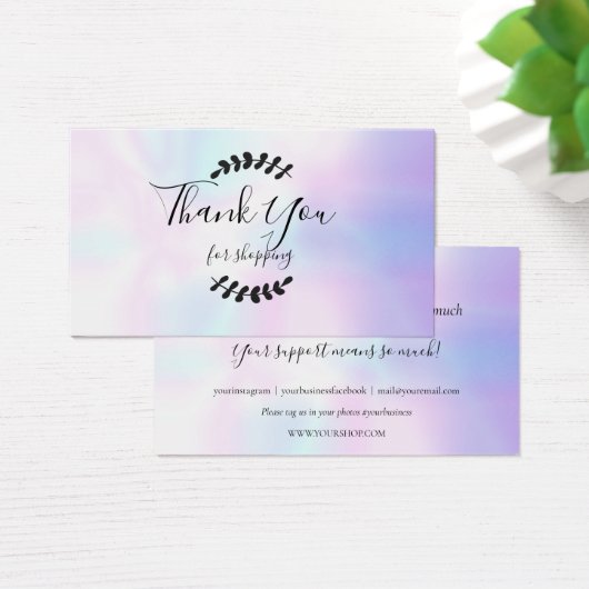 Holographic Bedankt voor de Kaart voor winkelkorti (Bureau)