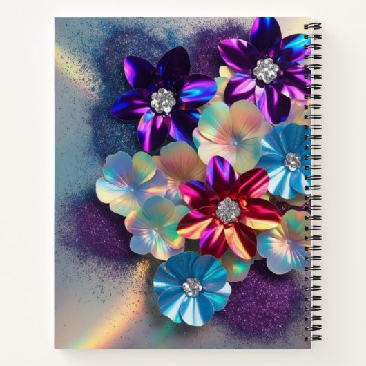 Holographic Bloom Sparkle Notebook Notitieboek (Achterkant)