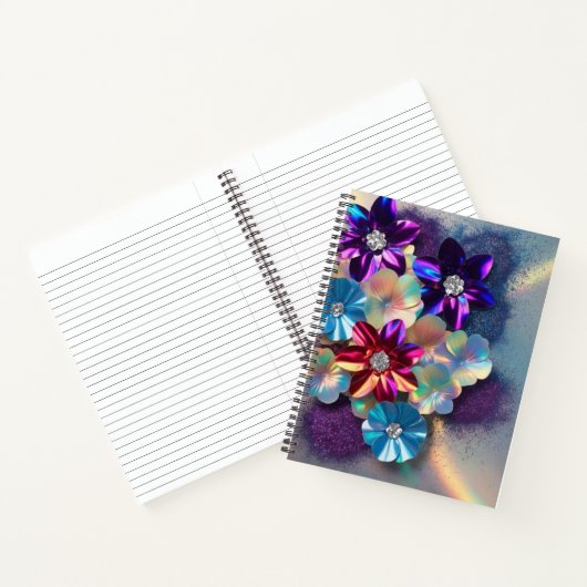 Holographic Bloom Sparkle Notebook Notitieboek (Binnen)