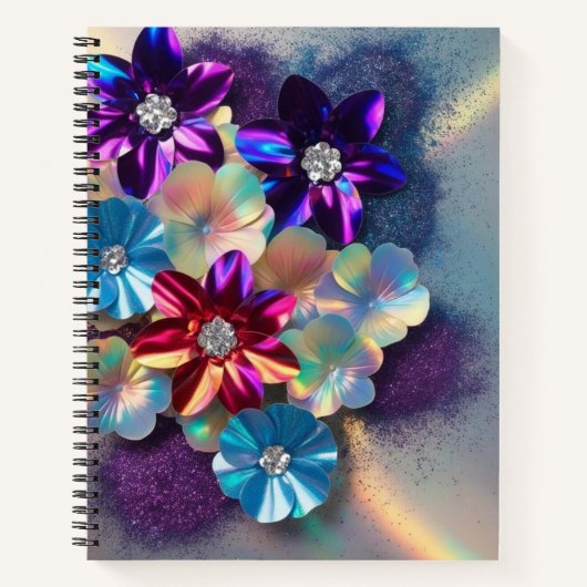 Holographic Bloom Sparkle Notebook Notitieboek (Voorkant)