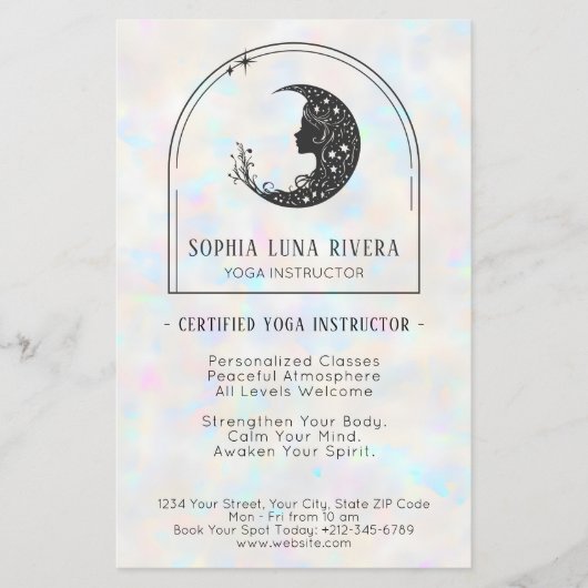 Holographic Boho Arch Celestial Crescent Moon Flyer (Voorkant)