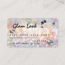 Holographic Bokeh Makeup Artist MUA-creditcard