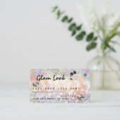 Holographic Bokeh Makeup Artist MUA-creditcard Visitekaartje (Staand voorkant)