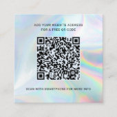 Holographic Business Logo Realtor QR Code toevoege Vierkante Visitekaartje (Voorkant)