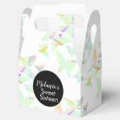Holographic Butterflies Sweet Sixteen Party Favo Bedankdoosjes (Geopend)