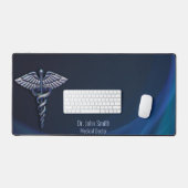 Holographic Chrome Dark 3D Caduceus Medical Bureaumat (Keyboard & Muis)