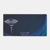 Holographic Chrome Dark 3D Caduceus Medical Bureaumat (Voorkant)