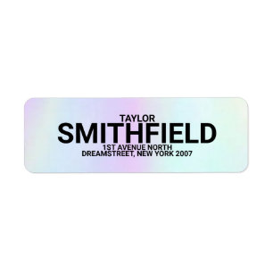 Holographic Color Gradient Return Address Label