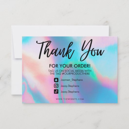 Holographic Color Shift Hartelijk dank voor het me (Voorkant)