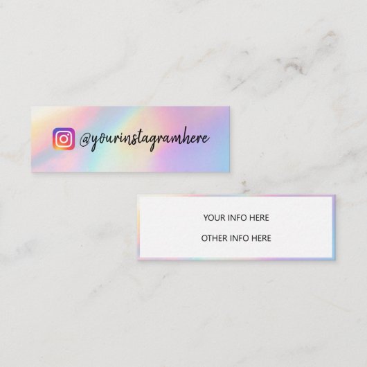 Holographic Color Shift Mini Visitekaartje (Voorkant / Achterkant)