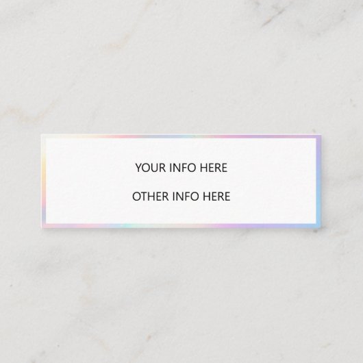 Holographic Color Shift Mini Visitekaartje (Achterkant)
