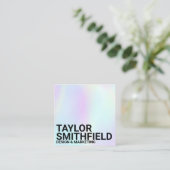 Holographic Color Shift Vierkante Visitekaartje (Staand voorkant)