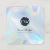Holographic Company Logo Employee Vierkante Visitekaartje (Voorkant)