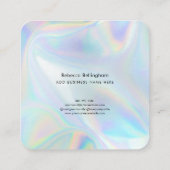 Holographic Company Logo Employee Vierkante Visitekaartje (Achterkant)