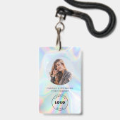 Holographic Company Logo QR Code Employee Badge (Voorzijde met lanyard)