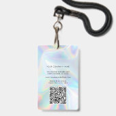 Holographic Company Logo QR Code Employee Badge (Achterkant met lanyard)