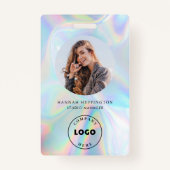 Holographic Company Logo QR Code Employee Badge (Voorkant)