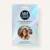 Holographic Company Logo QR Code Employee Badge (Voorkant)