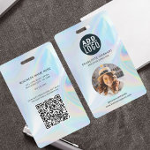 Holographic Company Logo QR Code Employee Badge