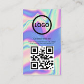 Holographic Company Logo QR Code Employee Photo Visitekaartje (Achterkant)